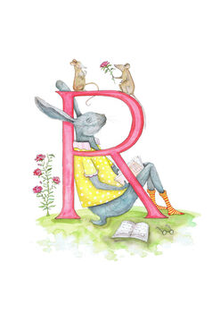 R Is For Rabbit Alphabet Art Print, 2 of 12