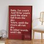 Personalised Custom Lyric Print, thumbnail 1 of 11