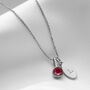 Personalised Ruby Birthstone 40th Wedding Anniversary Silver Necklace, thumbnail 1 of 8