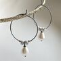 Pearls Are For Pirates Oxidised Silver Hoops, thumbnail 5 of 7