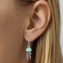 Turquoise Resin Sterling Silver Jellyfish Hook Earrings, thumbnail 4 of 7