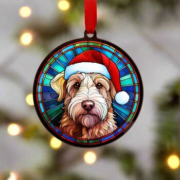 Lakeland Terrier In Santa Hat Suncatcher Decoration, 4 of 5