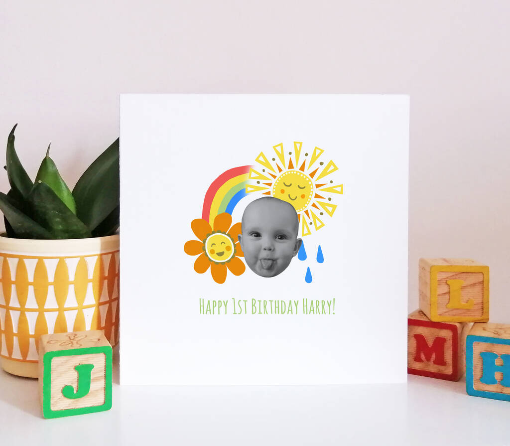 Hello Sunshine Personalised 1st Birthday Card