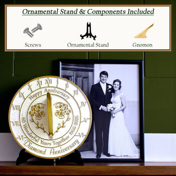 60th Diamond Anniversary Sundial Gift Celebration Present, 5 of 10