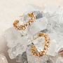 Large Gold Vermeil Plated Sparkly Baguette Hoops, thumbnail 5 of 7