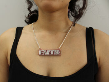 Faith Acrylic Statement Necklace, 3 of 3