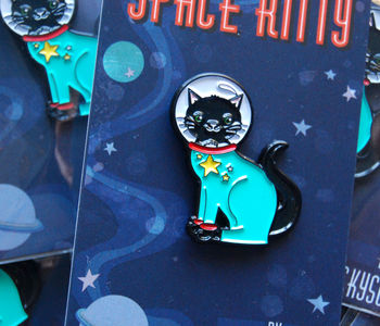 'Space Cat Pin', 'Cat Enamel Pin', 2 of 3