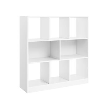 Eight Compartments White Wooden Bookcase Bookshelf, 4 of 7