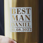 Personalised Gold Best Man Hip Flask, thumbnail 2 of 2
