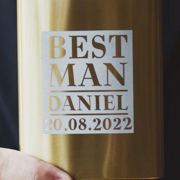 Personalised Gold Best Man Hip Flask, 2 of 2