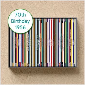 70th Birthday Print Music Number Ones Gift 1956 Personalised, 10 of 11