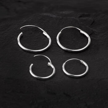 Hoop Earrings With Labradorite Charm, 3 of 5