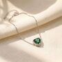 Amethyst Peridot Emerald Gemstone Love Heart Silver Bracelet, thumbnail 1 of 5