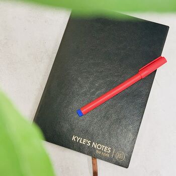 Personalised Gold Lettering Leather Notebook, 4 of 5