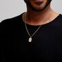 Men's Small Howlite Dog Tag Locket Gold, thumbnail 7 of 9
