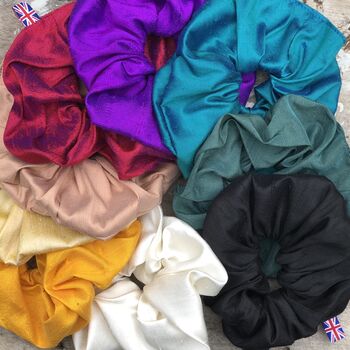 Large Silk Scrunchies With Bow In Nine Colours, 2 of 8