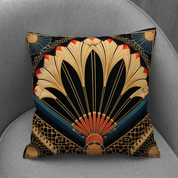 Deco Elegance In Red Art Deco Cushions Design One, 7 of 8