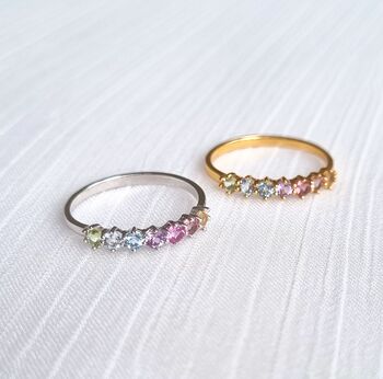 Pastel Rainbow Gemstone Ring, 4 of 11