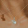 White Enamel Lily And Pearl Sterling Silver Necklace, thumbnail 1 of 5