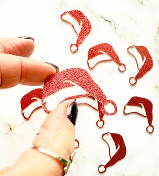 16 X Santa Hat Christmas Confetti, Table Scatter, Decorations, Festive Decor, 2 of 5