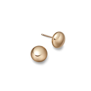 Gold Button Stud Earrings, 3 of 5