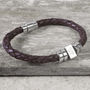 Men's Leather Birthday Celebration Bracelet, thumbnail 3 of 9