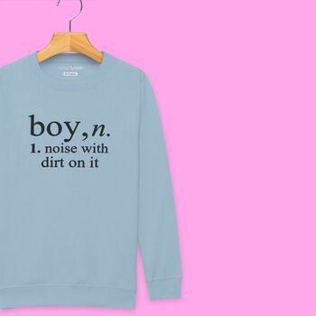 'Boy: Noise With Dirt' Definition Sweatshirt For Boys, 6 of 11