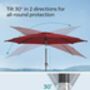 3m Garden Parasol Umbrella Upf 50+ Sun Shade 30° Tilt, thumbnail 5 of 12