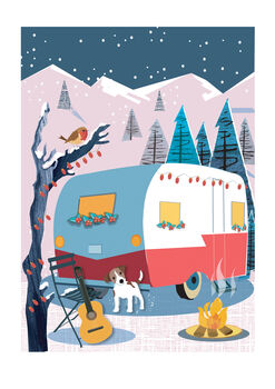 Caravan, Campfire And Dog Print, 2 of 2