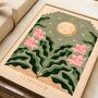 Lunefleur Green, Bohemian Moon Floral Print Poster, thumbnail 2 of 4