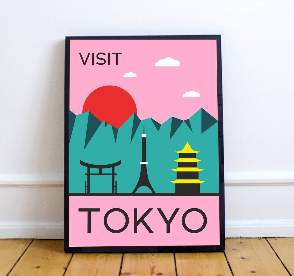 'Visit Tokyo' Vintage Inspired Travel Art Print, 1 of 2