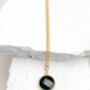 Agate Round Black Real 18k Gold Plated Necklace, thumbnail 1 of 3