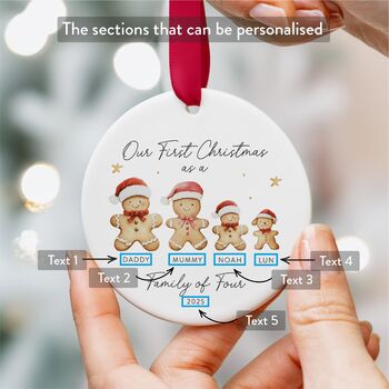 Personalised First Christmas Family Ornament With Names, 2 of 8