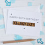 Personalised Birthday Age Wooden Tiles Card, thumbnail 1 of 2