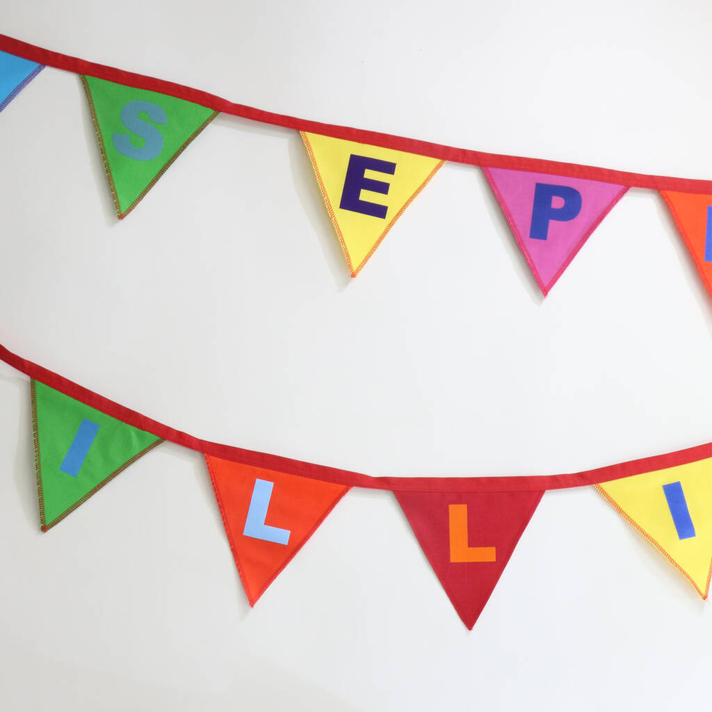 Colourful Kids Bunting With Name By Minna's room | notonthehighstreet.com