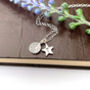 Personalised Sterling Silver Full Moon And Initial Star Necklace, thumbnail 1 of 8