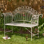 Bielle Stone Grey Iron Garden Bench, thumbnail 1 of 6