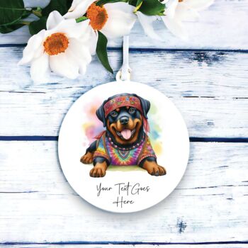 Personalised Rottweiler Hippie Dog Decoration B, 2 of 2