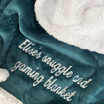 Personalised Teal Super Soft Blanket, 2 of 12