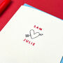 Love Heart Personalised Hand Embroidered Card, thumbnail 2 of 3