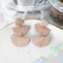 Neutral Beige Marble Stacked Semi Circle Earrings, thumbnail 1 of 2