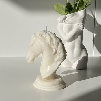 Scented Soy Wax Horse Sculpture Pillar Candle Gift, 3 of 5