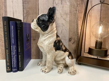 26cm Black And White French Bulldog Figurine Ornament, 4 of 9