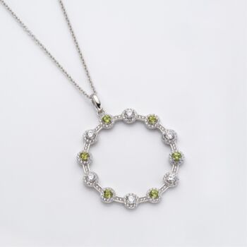 Peridot 925 Sterling Silver Large Circle Necklace, 2 of 4