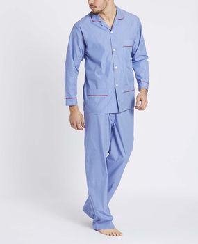 Men's Pyjamas Blue And White Burford Stripe, 3 of 4