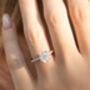 Two Ct Oval Solitaire Moissanite Engagement Ring With Pavé Band, thumbnail 2 of 9
