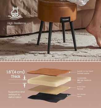 Storage Ottoman Synthetic Leather Dressing Table Stool, 6 of 6