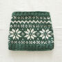 Fair Trade Nordic Snowflake Lined Wool Neckwarmer Scarf, thumbnail 6 of 9