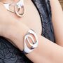 Interlocking Solid Silver Circles Bangle, thumbnail 7 of 7