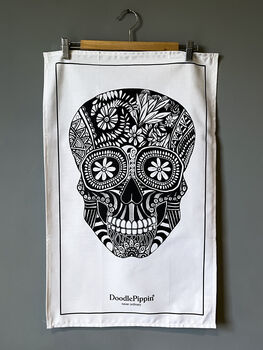 Skull Tea Towel | Day Of The Dead Dish Towel, 7 of 9